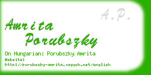 amrita porubszky business card